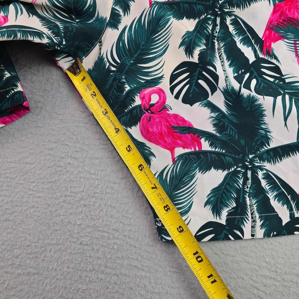 Men 2 Piece Tropical Flamingo Hawaiian Shirt & Shorts 6XL Resort Camp Vacation - Picture 8 of 13
